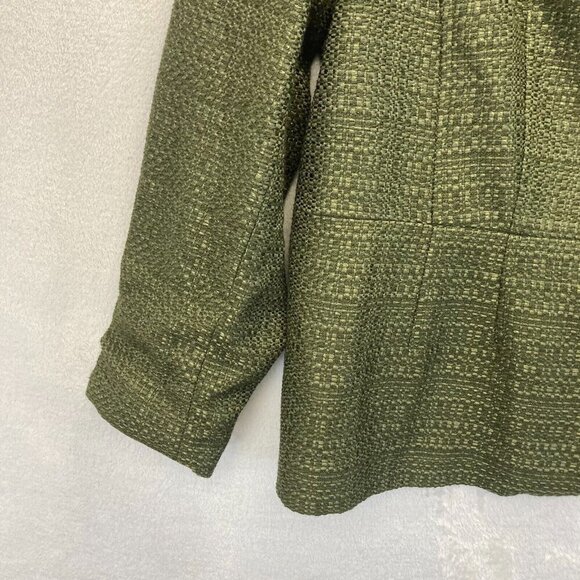 Coldwater Creek Green Tweed Blazer Jacket Womens 18 Academia Holiday Christmas - Picture 9 of 16